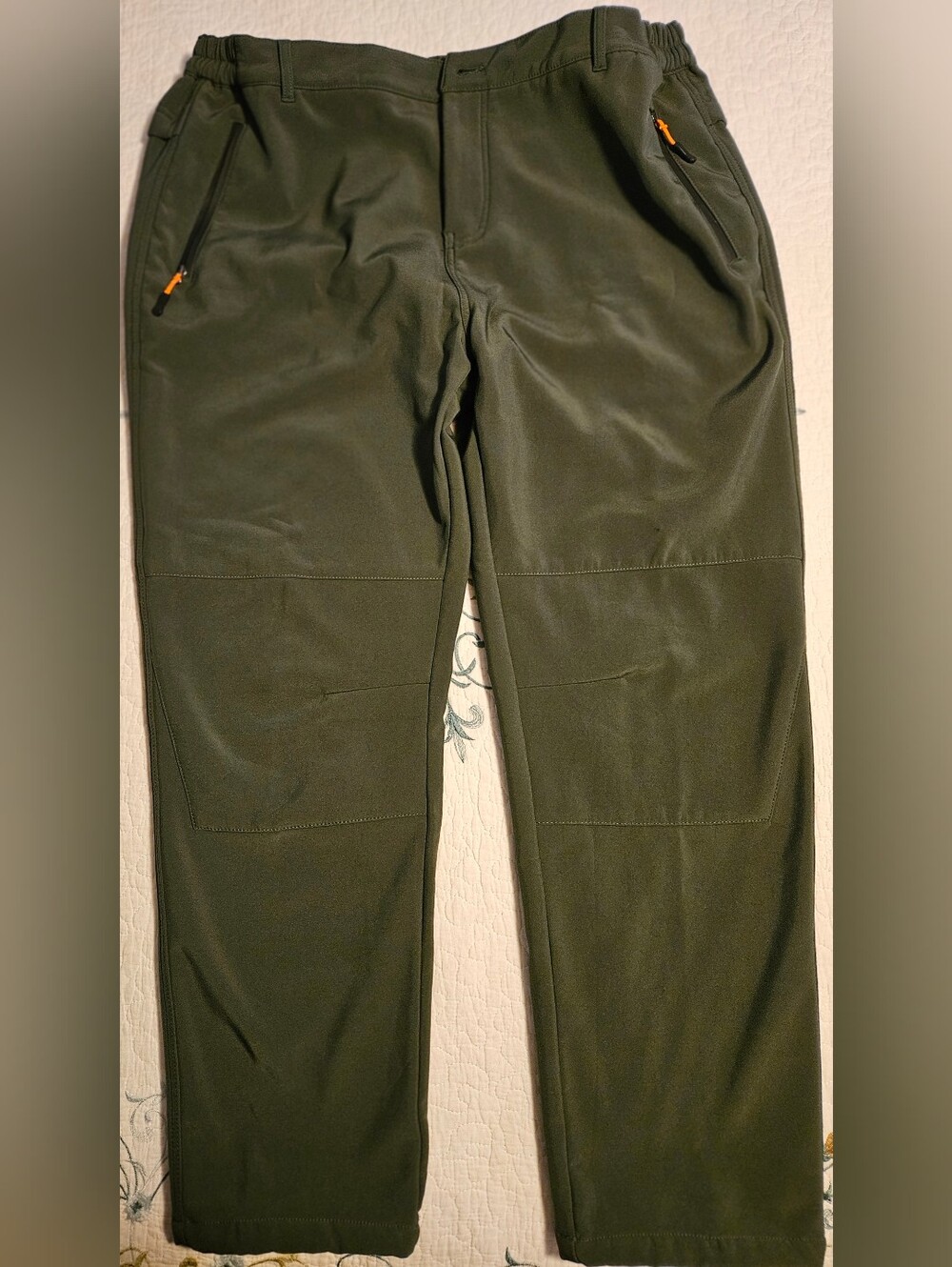 Men's Fleece Lined Waterproof Outdoor Trail Pants Olive Large / XL